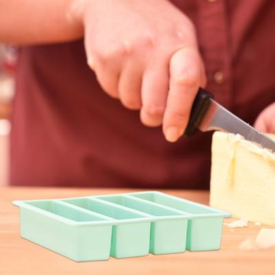 Vassoio per stampo per burro in silicone con coperchio Vassoio per burro antiaderente grande per brownies Burro all'aglio alle erbe fatto in casa