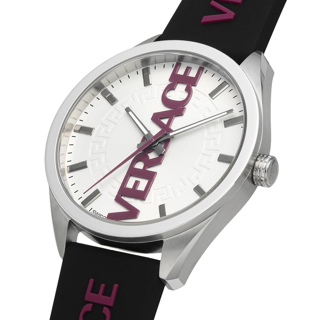 Uhr Silbernes Zifferblatt Quarz Täglich Wasserdicht Saphirglas 42mm VE3H00122 Schwarz [Versace] V-VERTICAL Herren [Artikel]