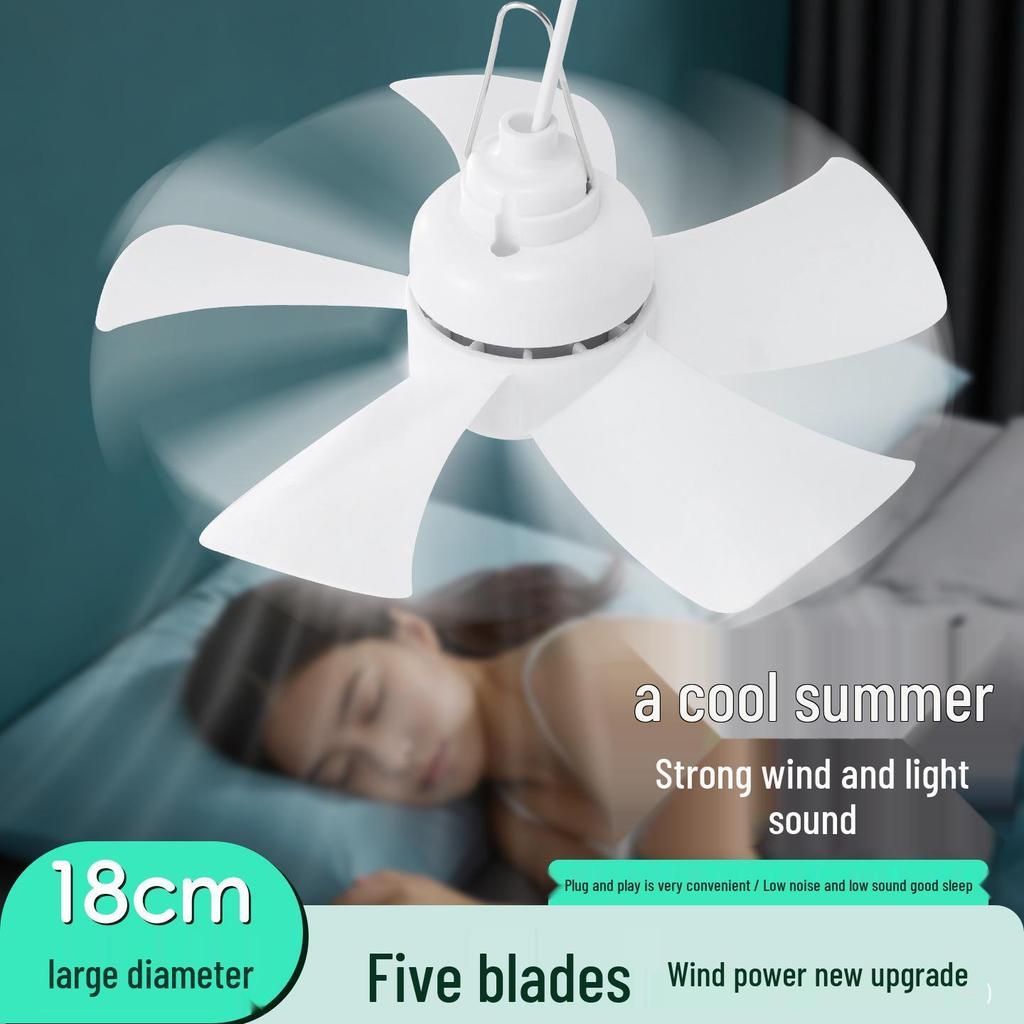 Portable Five-Leaf Swirl Fan with Creative Lamp Socket & Brushless Motor