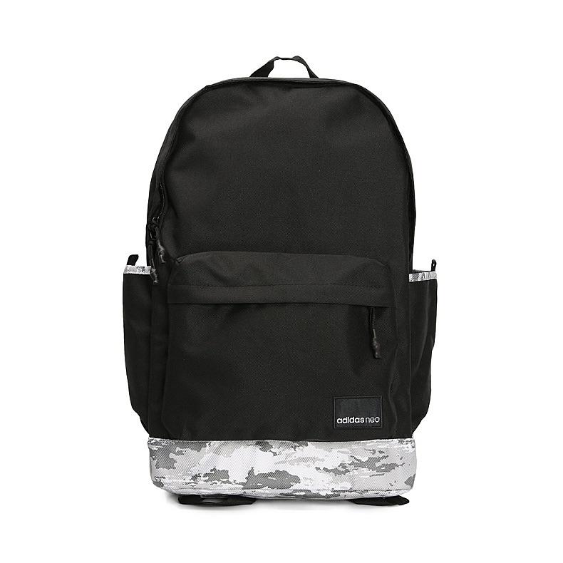 

Adidas Neo Logo Lettering Zipper Closure Backpack Men Backpack Black Gray CD9745 Black & Heather Gray