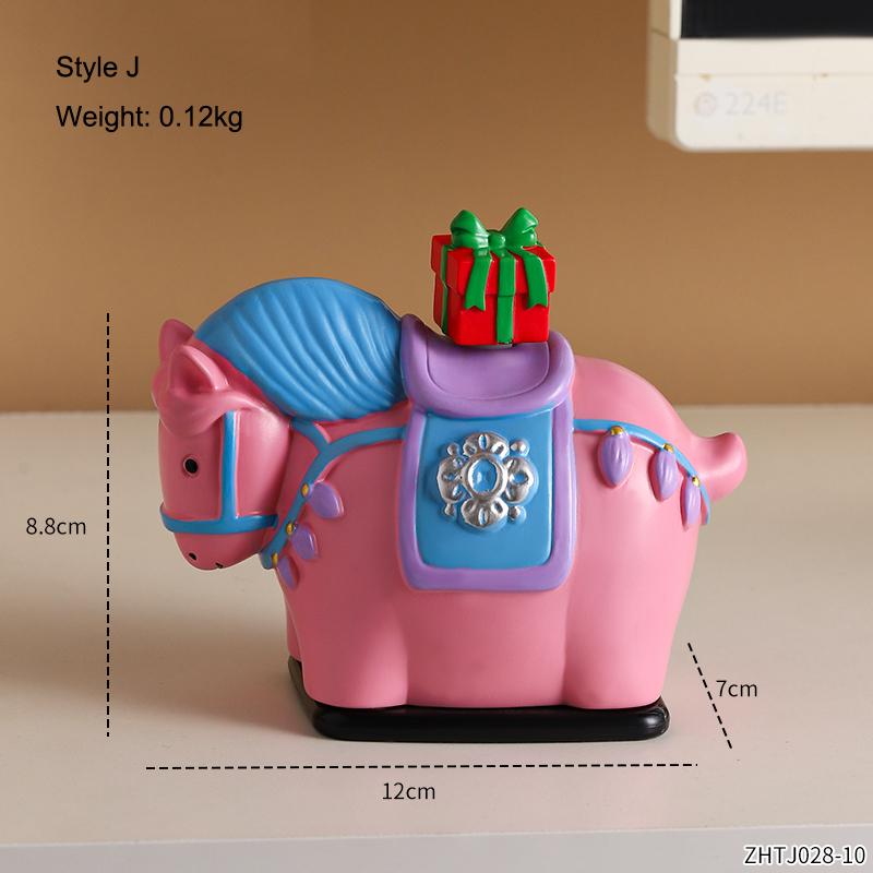 Cute Horse Toothpick Cylinder Creative Pony Toothpaste Box Home Tea Table Floss Box Cotton Swabs Storage Can Home Desktop Ornament
