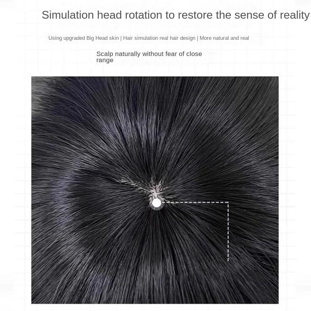 Synthetic Hair Anime Men Wigs Fluffy Male Cosplay Wig Handsome Short Straight Wig Full Head