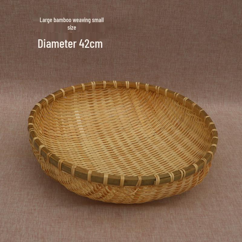 Bamboo Woven Winnowing Basket: Steamed Bun Storage, Vegetable Drainer, Rice Washer, Fruit Holder