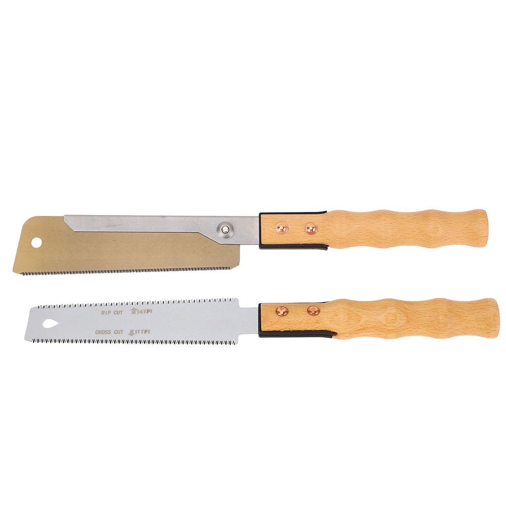 Hand Saw Gold Clip Backsaw and 7 Inch Double Sided Fine Teeth Flush Cut Saw for Woodworking