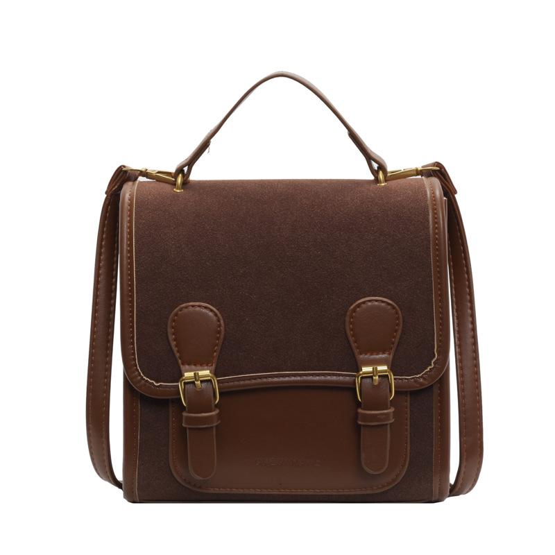 Retro Fashion Contrasting Color Backpack Women'S Trend Handbag Student Casual Women'S Bag
