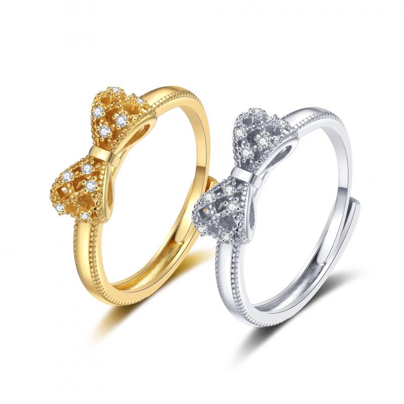 Trendy Bow Ring with Micro-set Zircon Stones
