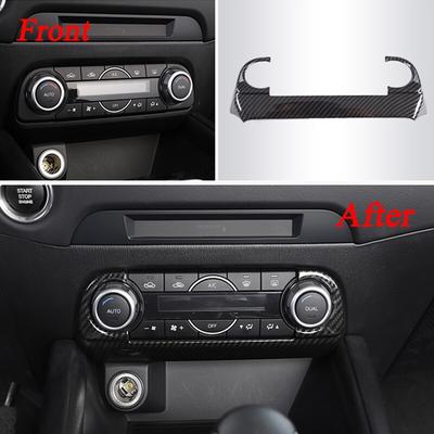 1x Carbon Fiber Inner Air Condition Panel Cover Trim For Mazda CX-5 CX5 2017-24