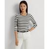 Lauren Ralph Lauren Stripe Cotton Long Sleeve Tee Wmlrknis6820167100