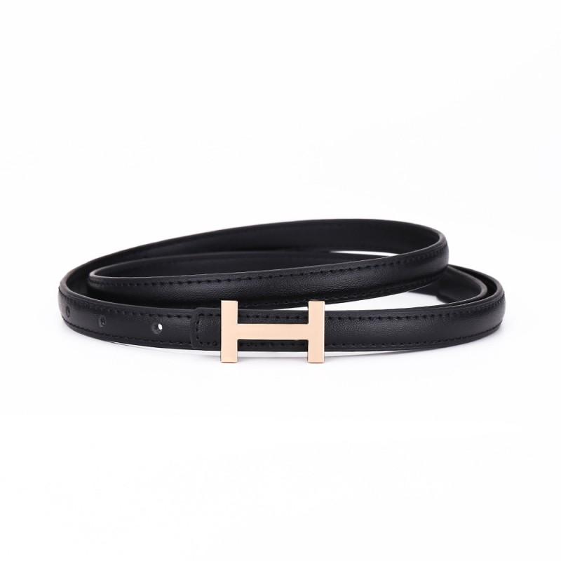 Womens Slim Genuine Leather Belt With Zinc Alloy Buckle Casual Office Chic Waistband Dresses Pants Skirts