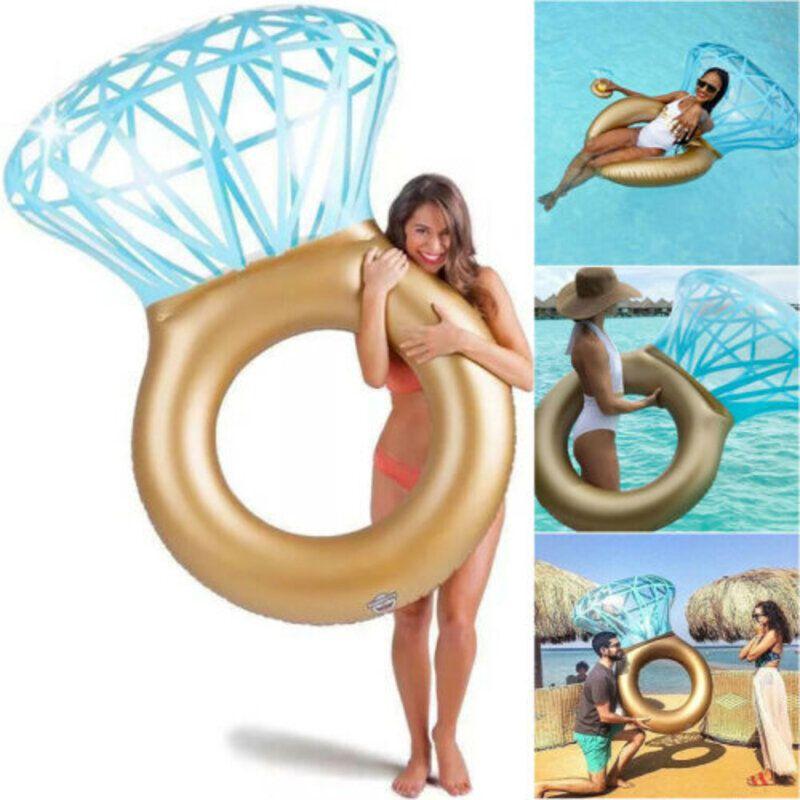 Giant Inflatable Diamond Engagement Ring Neck  Adult Swimming Ring Pool Float