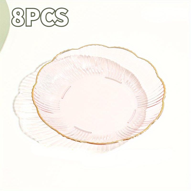 Salad Trays Clear Fruit Tray Golden Edge Stack Able Snack Platter Unbreakable Round Storage Salad Dessert Organizer Display Tray