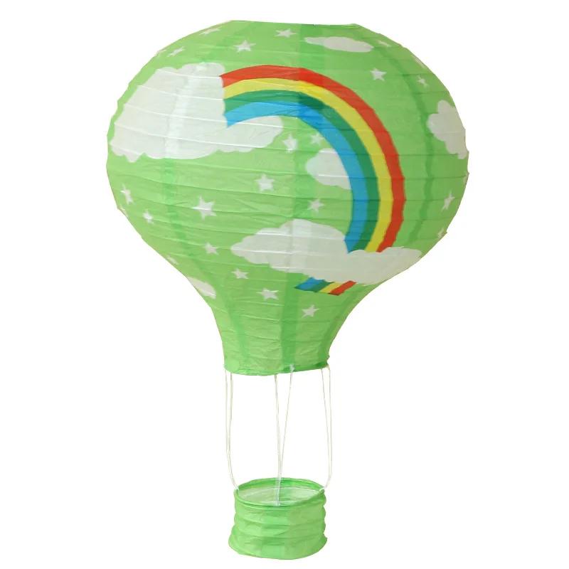 12" 30cm Rainbow Hot Air Balloon Paper Lanterns Ball Lampion Hanging White Wedding Decoration Lampshade Christmas Party Decor