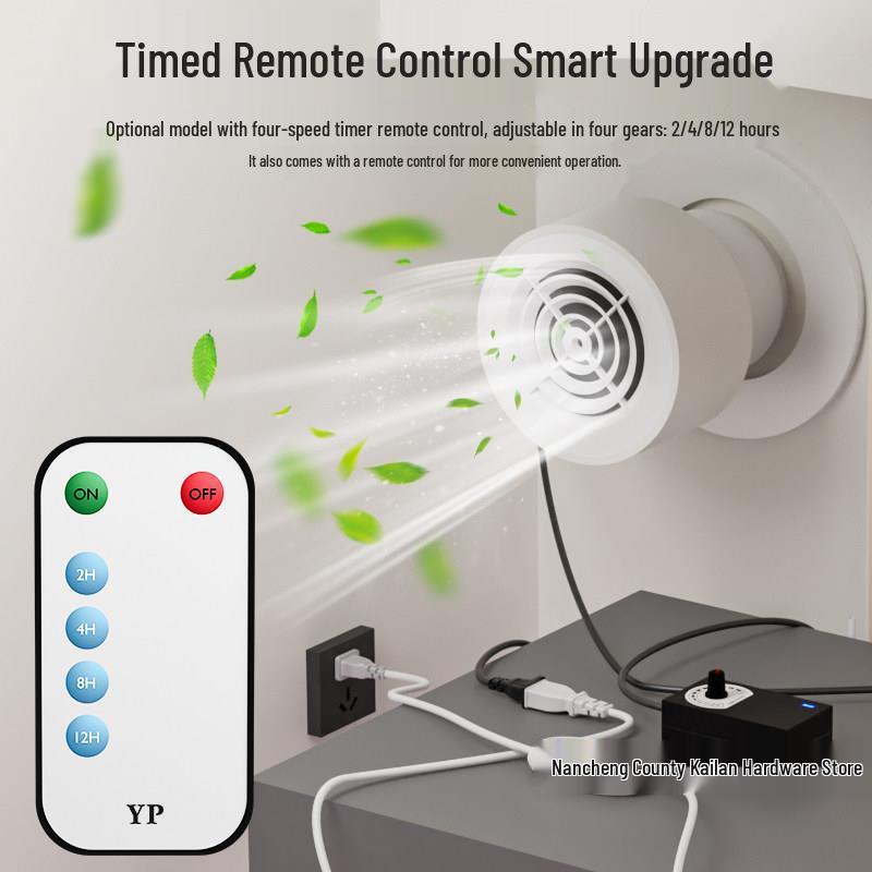 Ventilator de evacuare mini casnic pentru găuri de aer condiționat (75/63/50) - Ideal pentru Dormitoare Mici