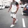 Summer Men's Leisure Sports Jogging T-shirt Shorts Personality Fashion Simple Men's Oversized Size Two-piece Set