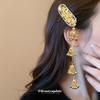 Ethnic style, diamond-encrusted flowers, bells, fringed hairpins, side duckbill clips, fashionable temperament, hair accessories, women