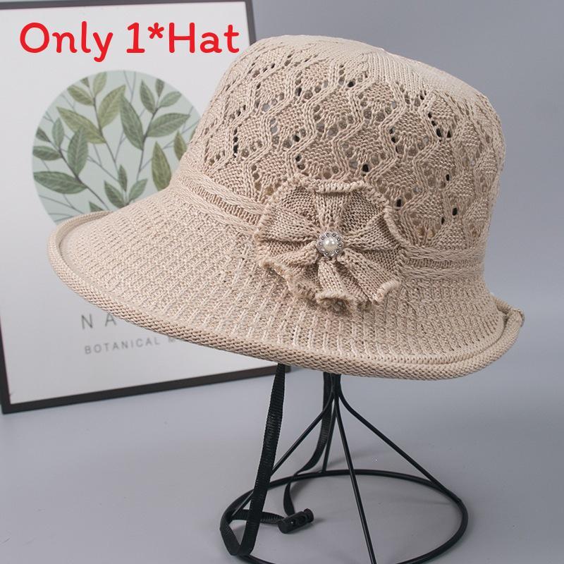 Sun Protection Hat For Women With Embroidered Flower Pattern Outdoor Summer Foldable Breathable Polyester