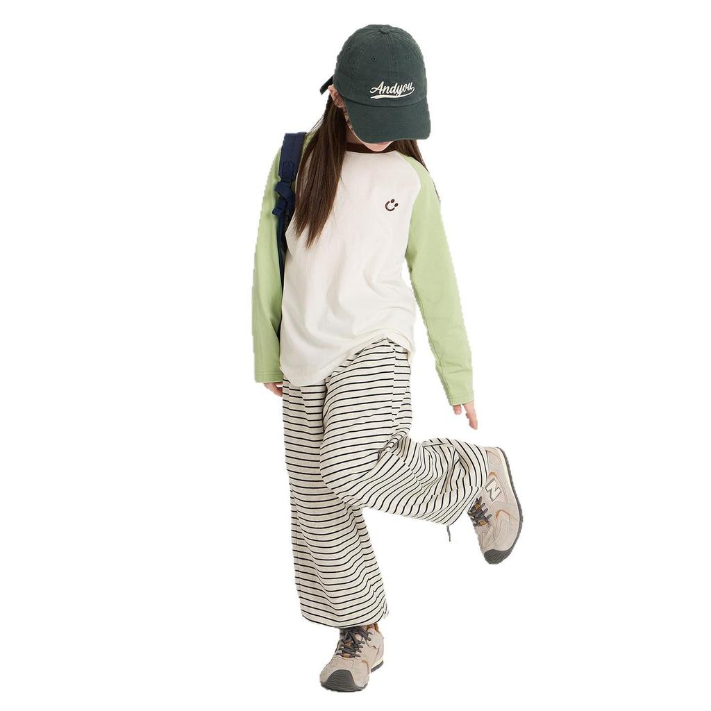 YOJIA Girls' Pure Cotton Long-Sleeved T-Shirt - Spring 2026 Stylish Base Layer Top