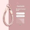 Dopamine Four-Strand Braided Short Phone Lanyard, Color-Blocked Cable-Knit Wrist Strap With Spacer, Phone Strap