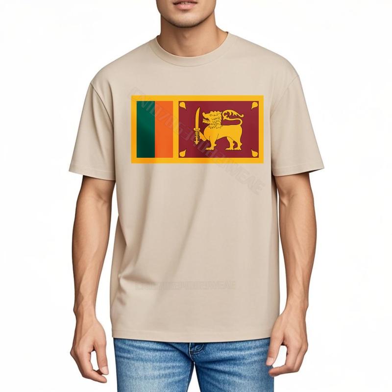 Top Tees Black Basic T Shirt Sri Lanka Flag On Black Daily Wear Mens Tshirt Hiphop Summer Tshirt Streetwear