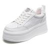 Classic Genuine Leather Sneakers Women White Shoes Thick Sole Sneakers Ladies Casual Shoes Spring Height Increase Platform Shoes