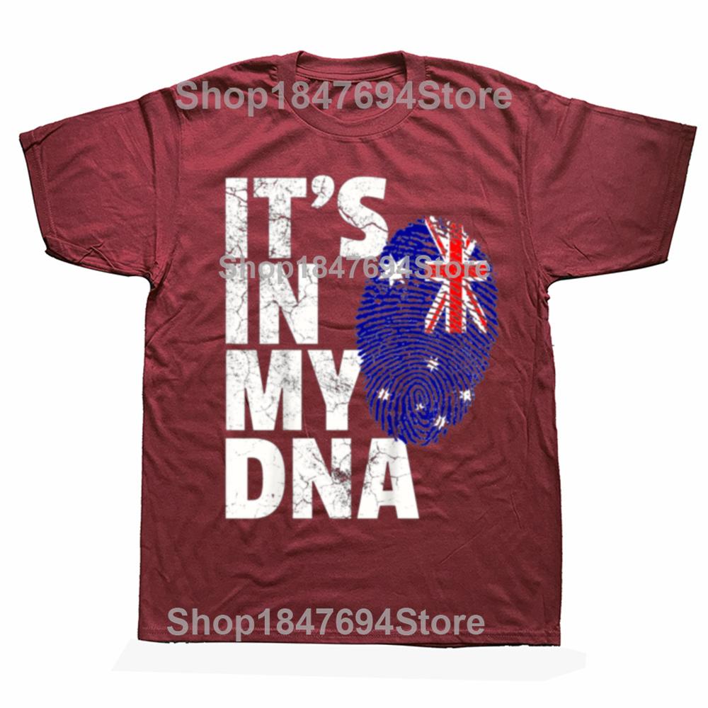 IT'S IN MY DNA Australia Australian Flag T Shirts Summer Style Graphic Cotton Streetwear Short Sleeve Birthday Gifts T-shirt Men