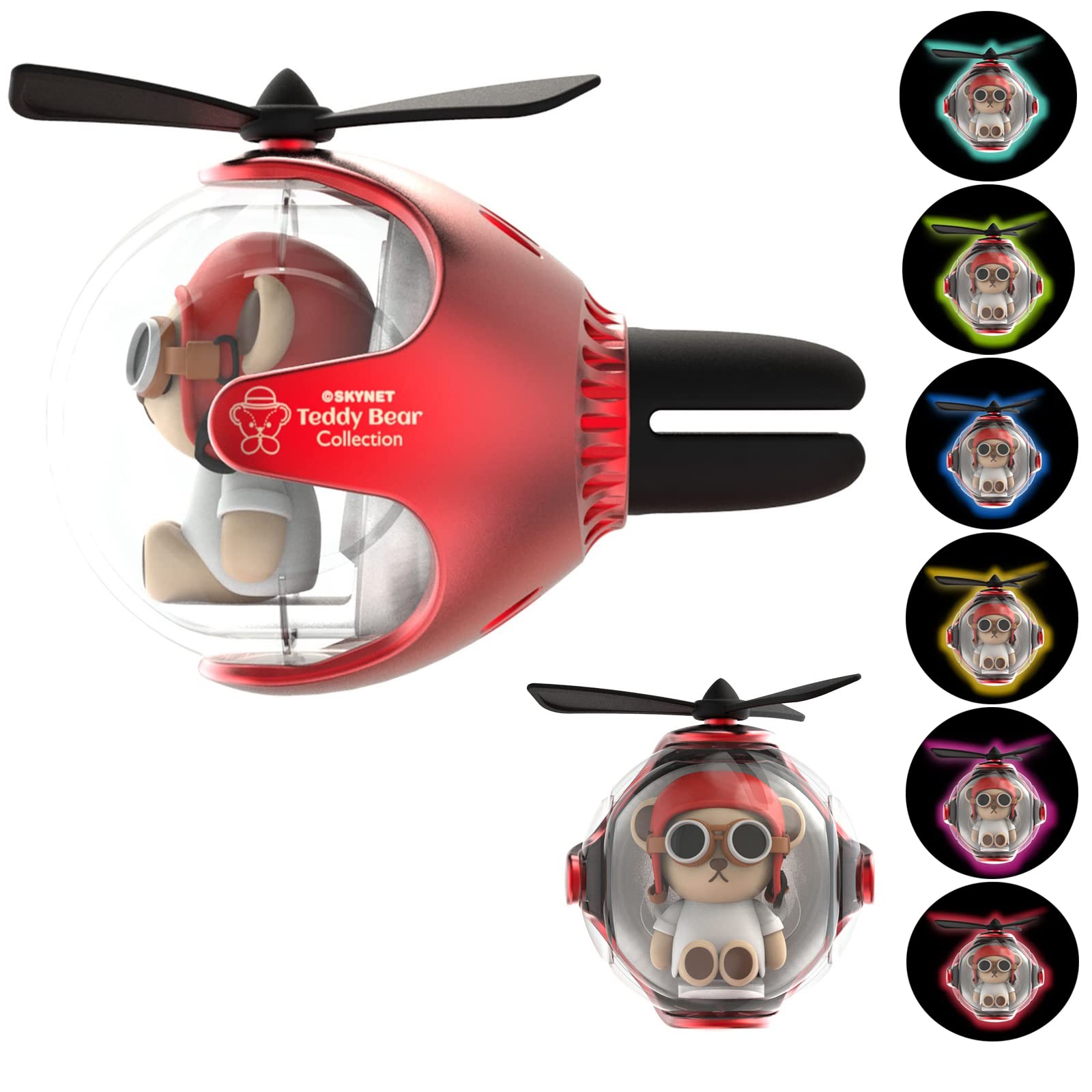 

Car , Car Air Conditioner , Cute Bear, Lightable, 6 Color Light Sources, 55*55*76mm