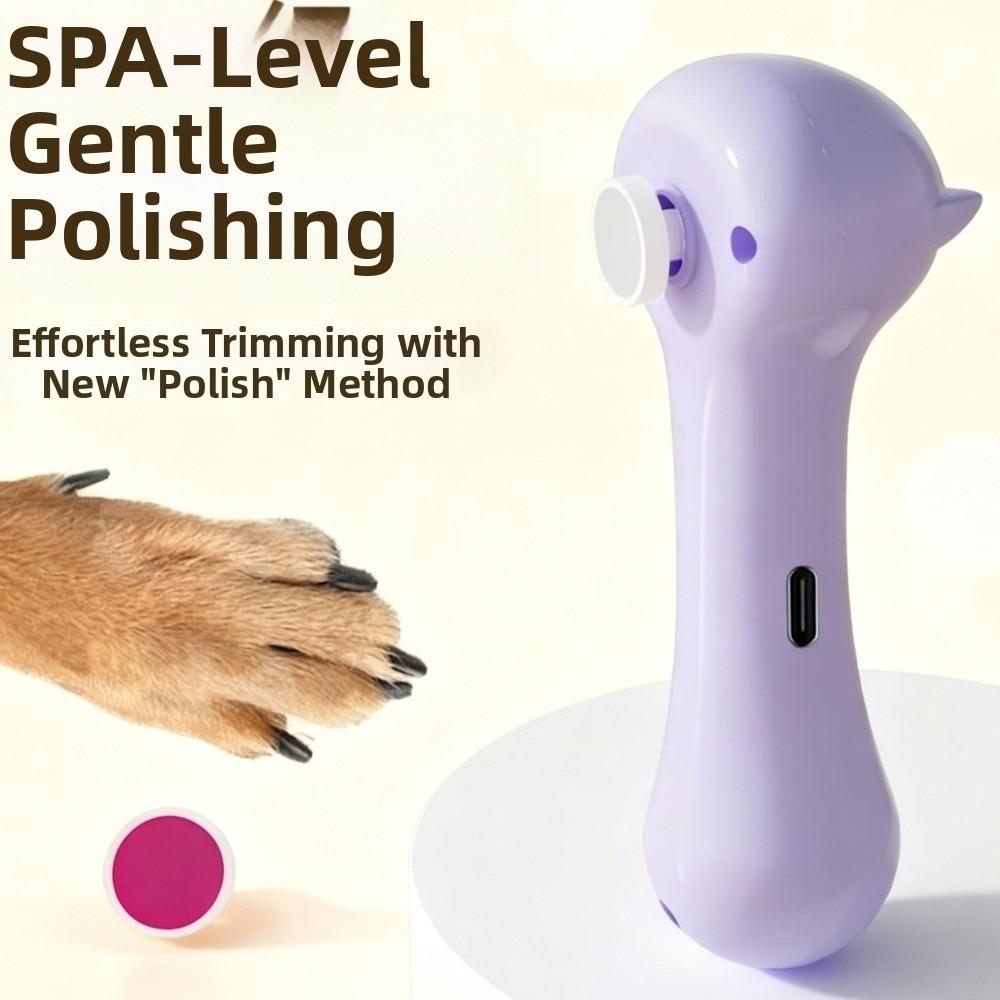 Lågbrusig Elektrisk Papegoj-Nagelslipare USB-laddning Polerhjul Husdjurs-Nagelslip med 6 Sliphuvuden Anti-Kläm