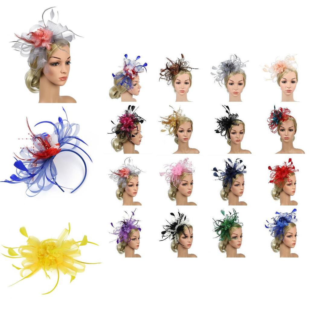 Bandeau élégant à plumes florales pour accessoires de cheveux pour femmes