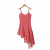 Summer Ins European and American French Irregular Design Feeling Ruffle Edge Waist Temperament Suspender Skirt Women's Dress