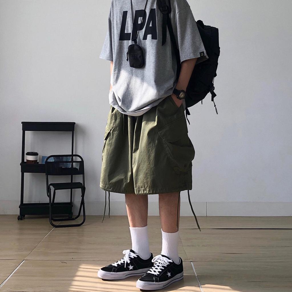 Wide Leg Shorts Men Short Oversize Vintage Men's Shorts Summer Sports Running Cargo Pants