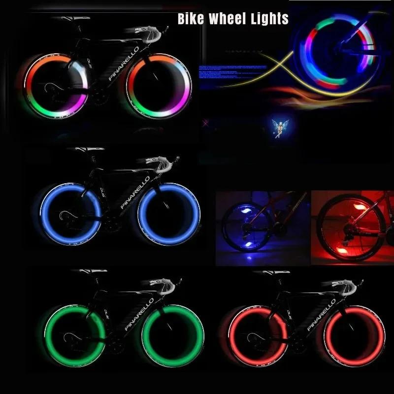 1PC Bike Wheel Spoke Light Tire Lights 3 Mode Wheel Color Spoke Light LED Waterproof Bike Safety Warning Spokes Lamp Bike Decor