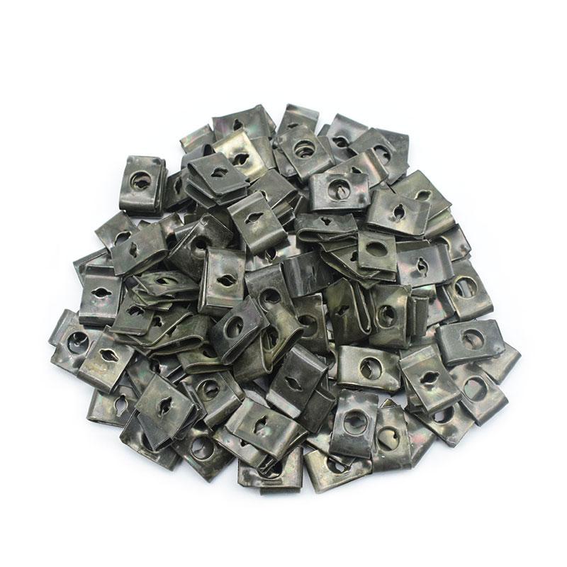 10 Sets Screws Flat Iron M4 M5 Threaded Insert Clip Rivet Use For Furniture Car Accessories Carbon Steel Spacer Screws Clip Kit