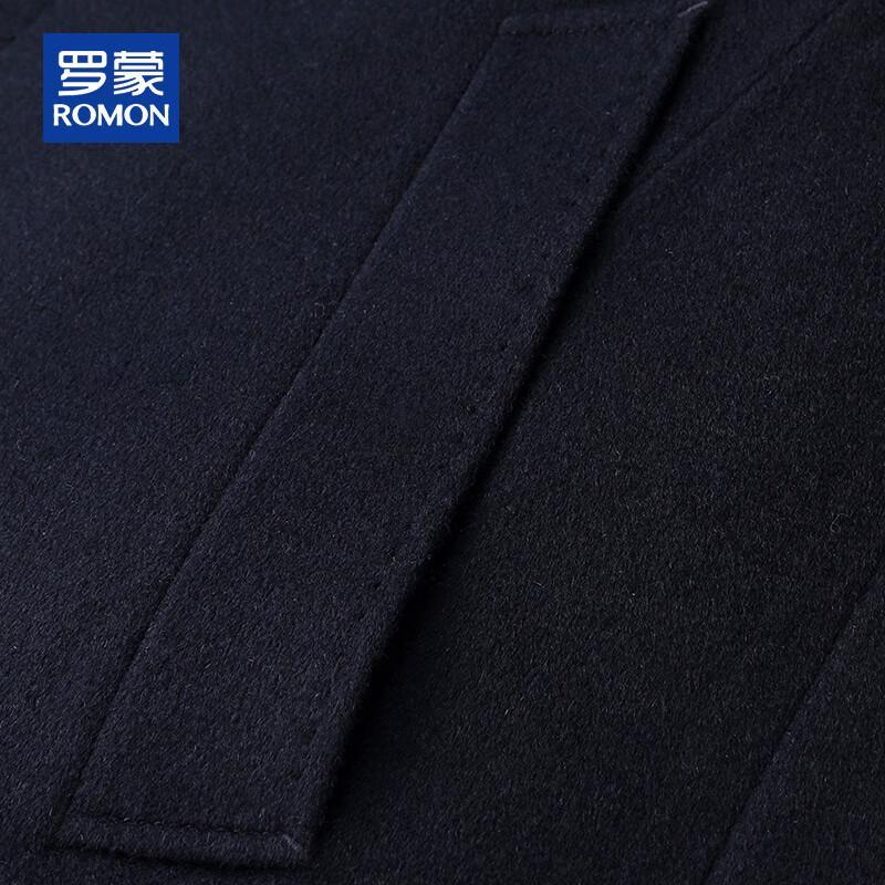 ROMON Men's Wool Blend Trench Coat with Detachable Goose Down Liner