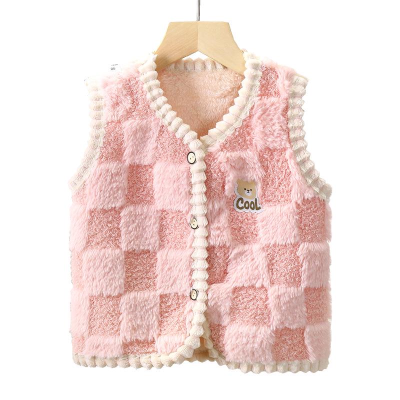 Kids' Warm Fleece Vest: Cozy Sleeveless Cardigan for Boys and Girls - Perfect Fall and Winter Outerwear