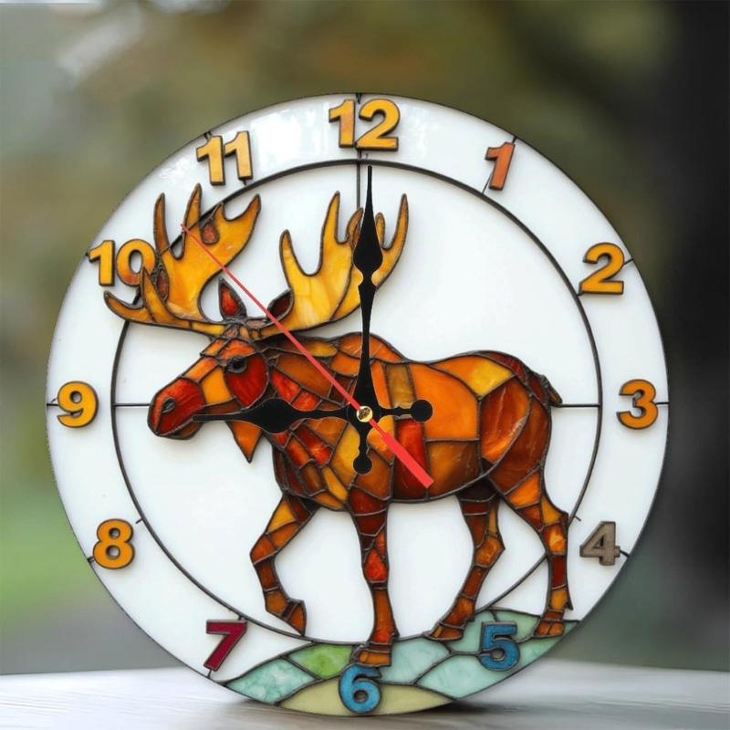 Acrylic Quiet Not Ticking Wall Clock Colorful Art Print Easy Mounting Perfect For Kitchen Living Space Decoration