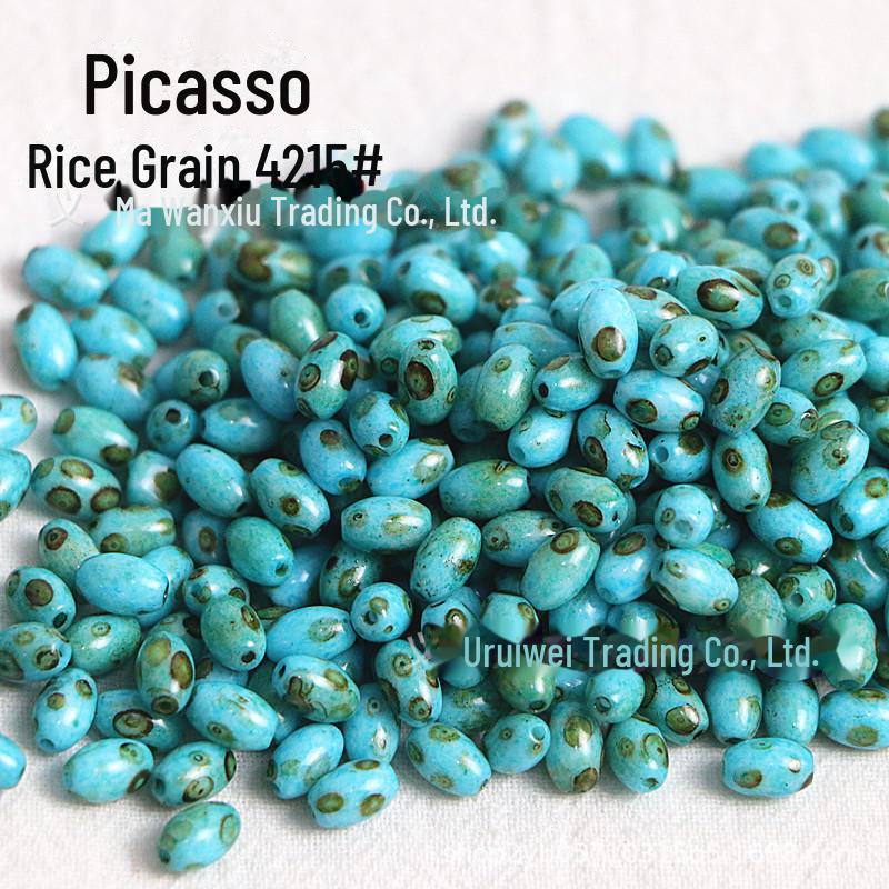 Picasso 4x6mm Ovale Reisperlen für DIY Armbänder & Halsketten