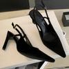 Fashion SUOJIALUN 2025 New Brand Women Sandal Shoes Thin High Heel Ladies Elegant Slingback Shoes Pointed Toe Slip On Dress Mules Pumps