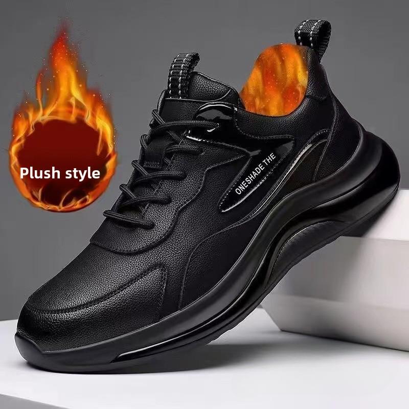 Fashion Men Leather Casual Sports Shoes Spring and Autumn New Fashion Running Outdoor Men Lightweight Casual Leather Sports Shoes