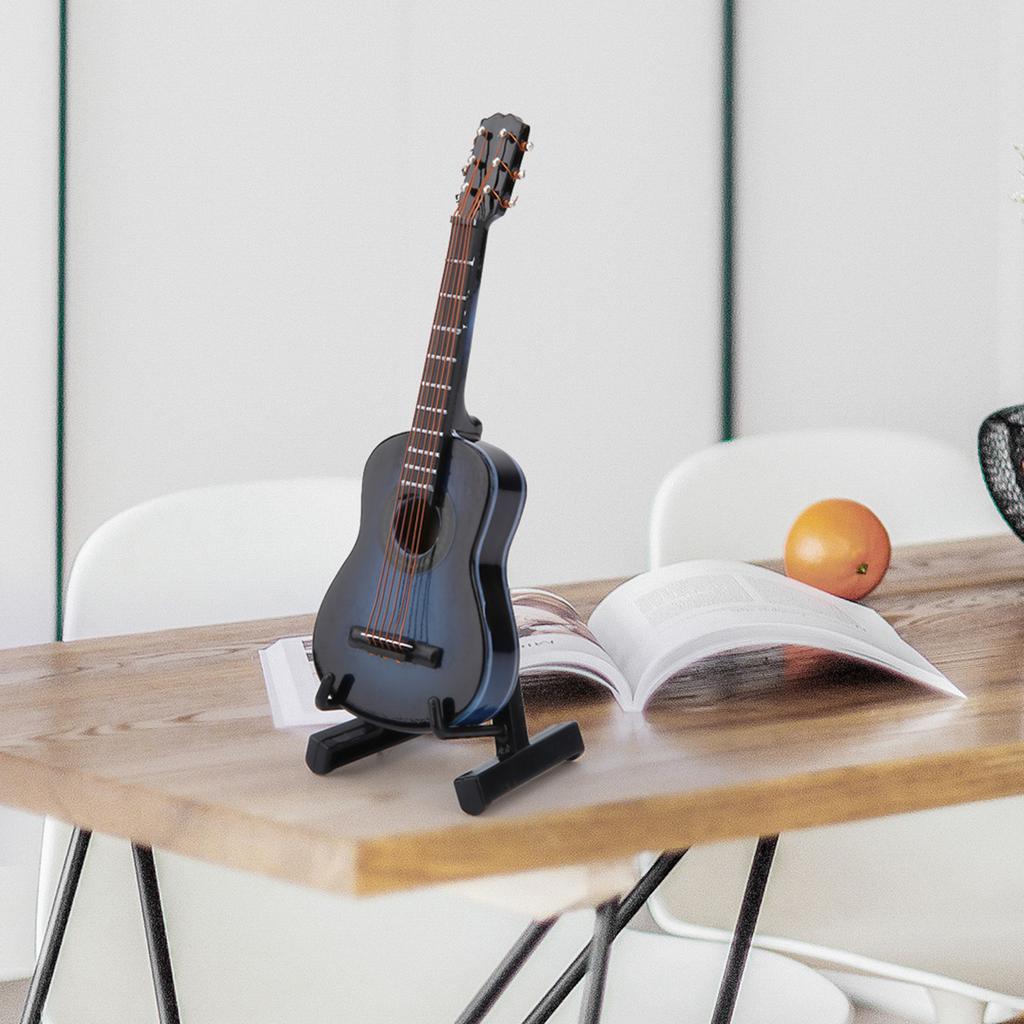 Miniature Wooden Guitar Model Display Mini Musical Ornaments Craft Home Decor