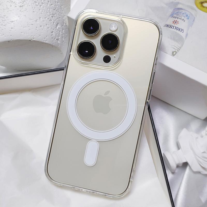 

Прозрачный Магнитный Чехол For Magsafe для iPhone 16 15 14 13 12 11 Pro Max Plus Прозрачная Крышка с Жесткой Задней Панелью For iPhone 16 ProMax