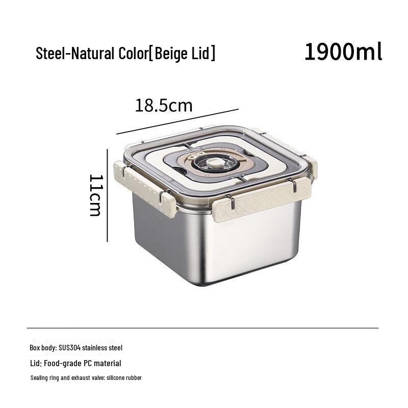 JINGRUIXIANG 1900ML Stainless Steel Food Storage Container