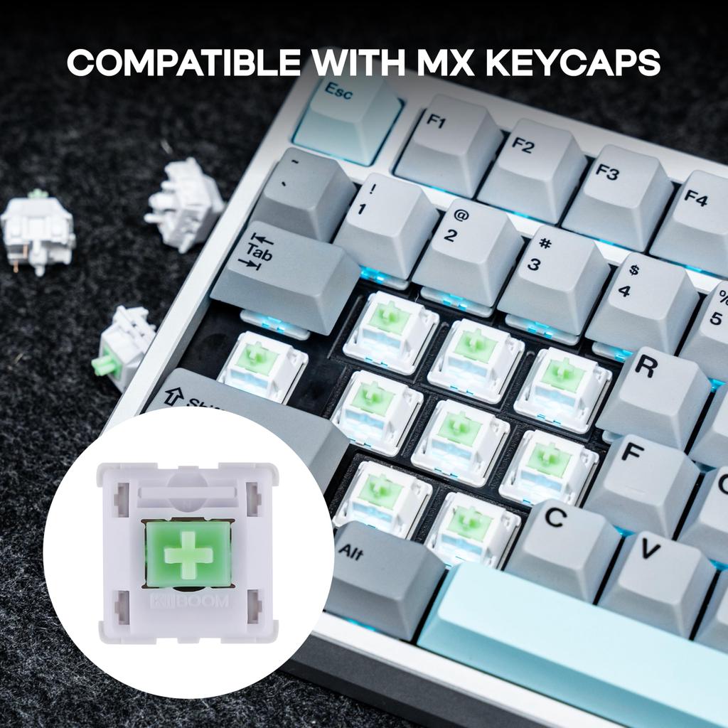 KiiBOOM Flick Linear Mechanical Switch Set for Mechanical Gaming 43gf with LY Compatible with MX Keycaps Keyboards, Pre-Lubricated, 5-Pin, 35-Piece