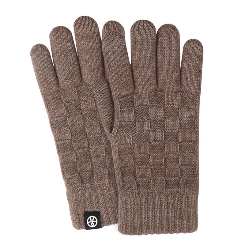 Thickened Plaid Jacquard Autumn Winter Woolen Gloves