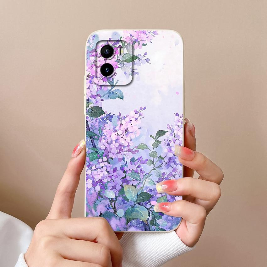 Pro Vivo Y01 Y02 Y02t Y03t Y16 Y17 Y18 Pouzdro na telefon Krásný Malý Květinový Vzor Silikonový Měkký Kryt Ochranná Fólie na Displej Kryt proti Pádu Pro Kryty Vivo