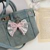 Bead Bow Lace Pearl Keychain INS Style Creative Pendant for Women Purse Handbag Lovely Gift