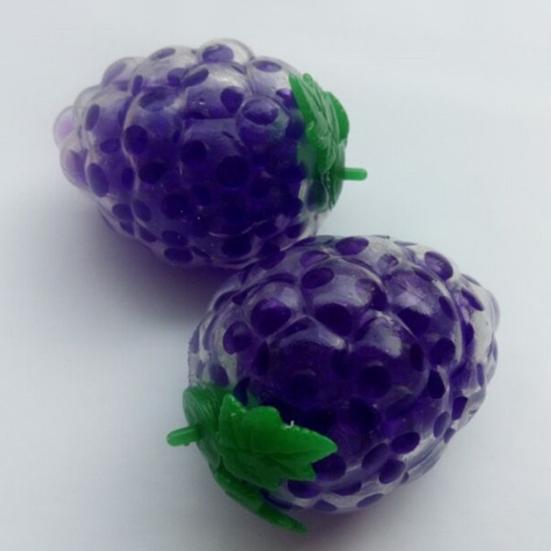 Grape Strawberry Fruit Squeeze Toy Colorful TPR Stress Relief Balls Soft Fidget for Kids Adults Portable Decompression Gadget for Anxiety Party