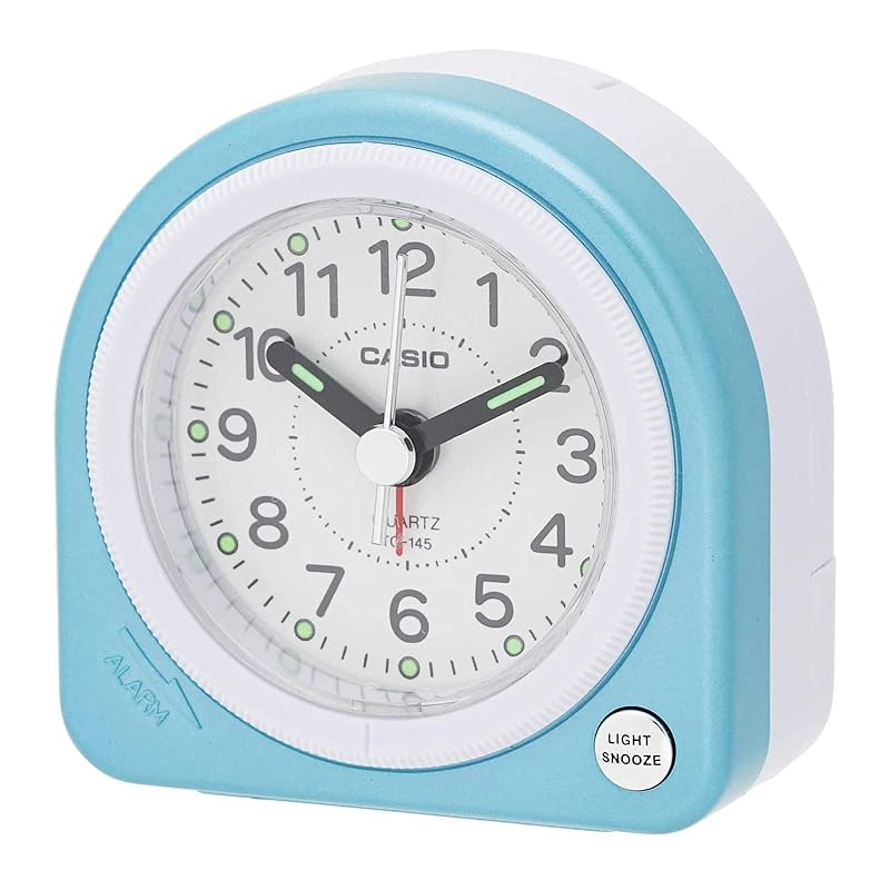 

CASIO alarm clock analog travel clock small size Snooze with light blue TQ-145-2JF
