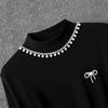 Damenmode Enganliegendes T-Shirt mit Stehkragen