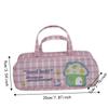 Double Layer Pencil Case Plaid Pattern Stationery Holder Durable Pencil Box  School Stationery