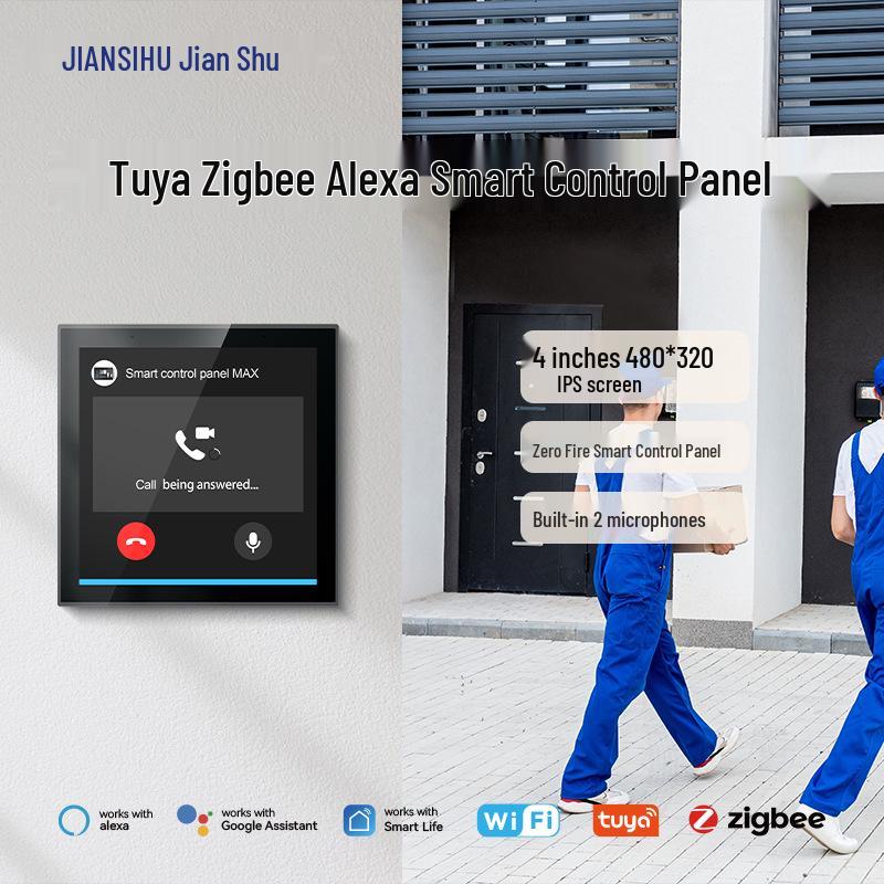 4  Zigbee Central Control Screen with Tuya and Built-in Alexa Voice Control (Linux Version) No